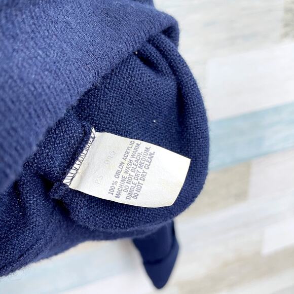 IZOD Lacoste Vintage Orlon Acrylic Sweater Navy Blue V Neck Grandpa Mens Large - Picture 7 of 7